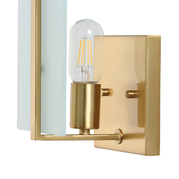 Mila 5.5" Modern Coastal Iron/Glass LED Sconce - JONATHAN Y